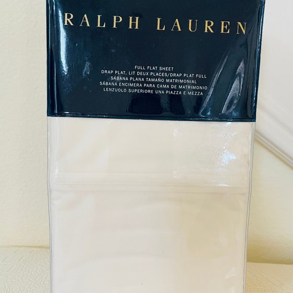 RALPH LAUREN FULL Flat Sheet Thread count 464 RL Regatta Cream 100% Cotton New - Picture 1 of 7